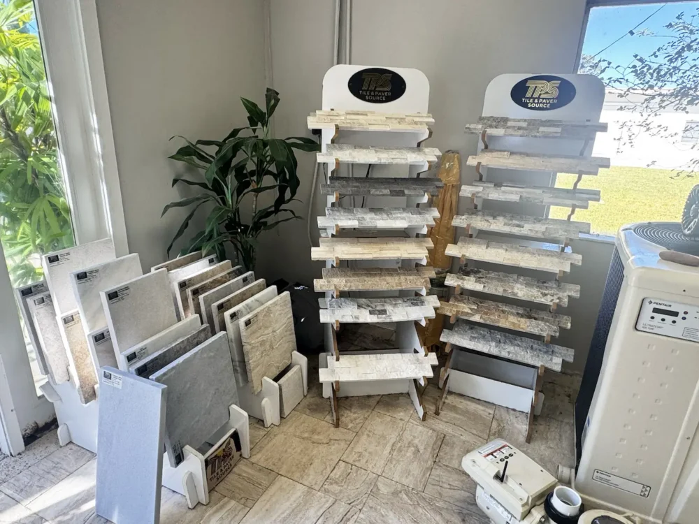 Hardscape tile and paver display