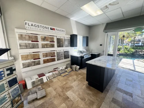 Paver and kitchen display.
