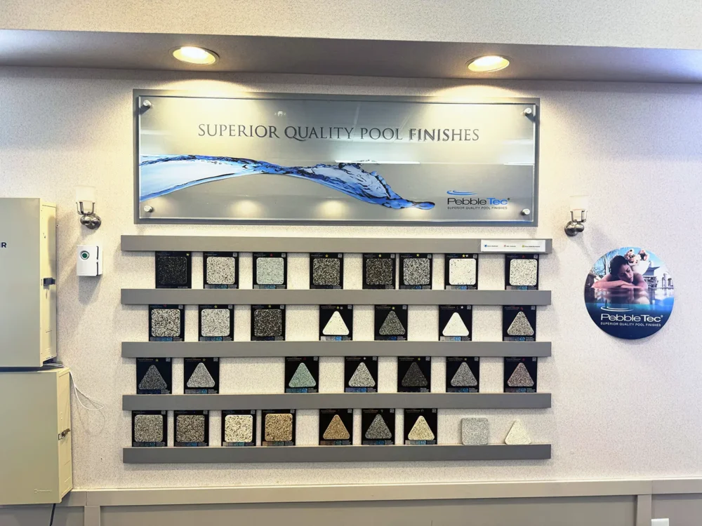 PebbleTec® pool finishes display