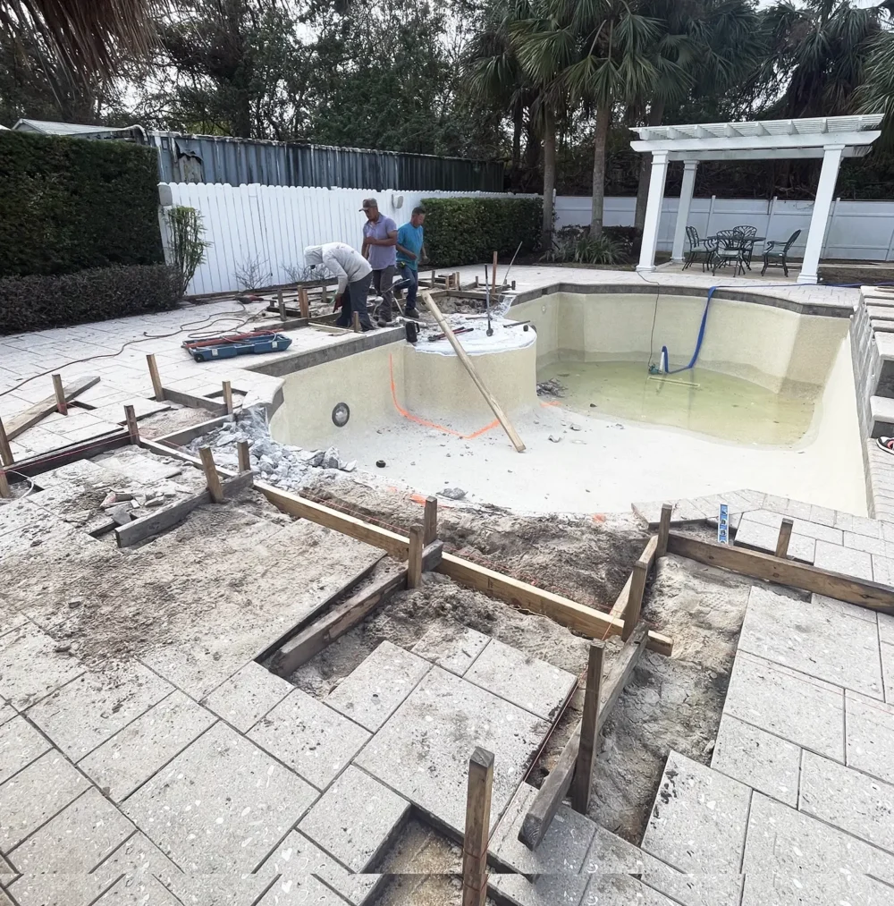 Pool remodeling in process