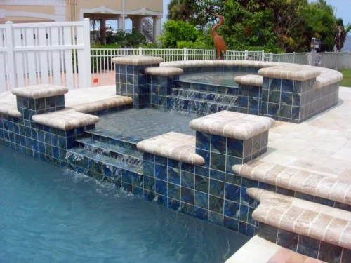 Two tier raised spillover spa