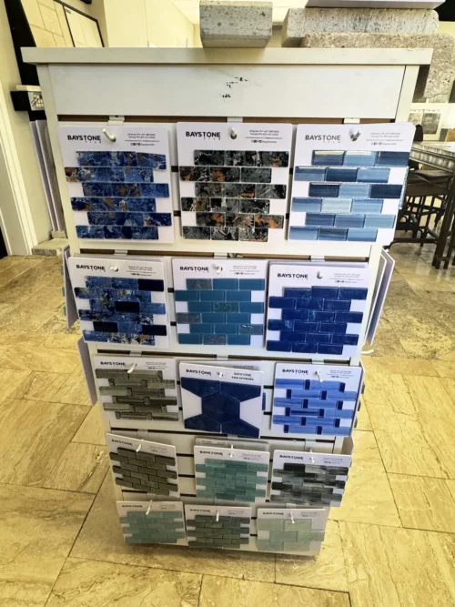 Waterline swimming pool tiles.